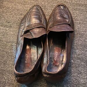 Bally Dark Brown Leather Penny Loafers